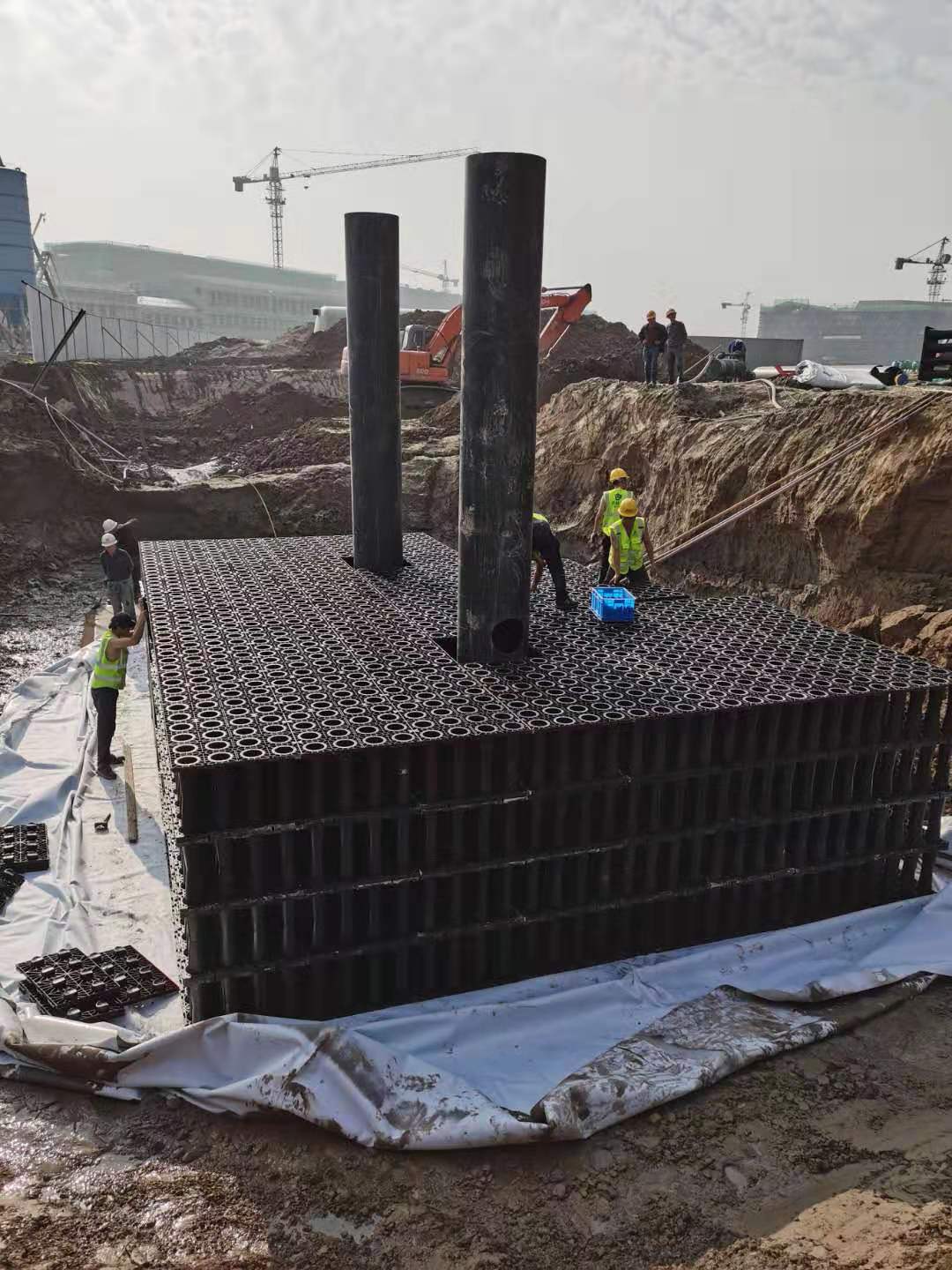 浙江职业技术学院雨水收集系统施工