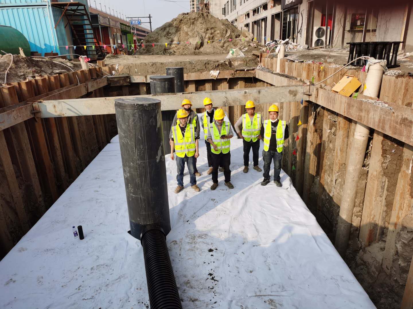 海宁聚鑫商业中心雨水回收系统施工9