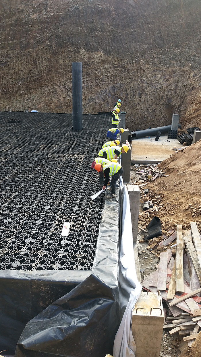 婺源体育中心项目雨水收集回用系统施工2